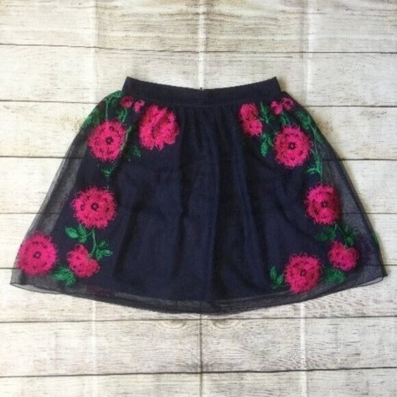 Speechless Skirt 5 Juniors Mini Tulle Floral Embroidered Formal Party Dance - Picture 1 of 10